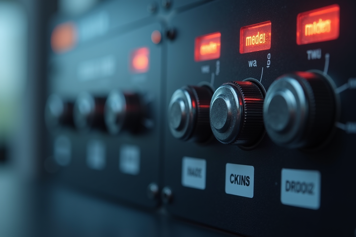 Commutateurs lumineux sur panneau de contrôle moderne