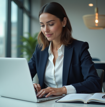Profil marketing : qualités clés à valoriser en priorité pour réussir ! Femme professionnelle concentrée sur son ordinateur au bureau