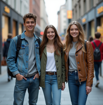 Mode et jeunes : quelle est l’influence ? Impact sur la génération actuelle Groupe de jeunes en streetwear dans la ville dynamique