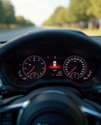 Tableau de bord moderne avec voyant ASR allumé dans une voiture